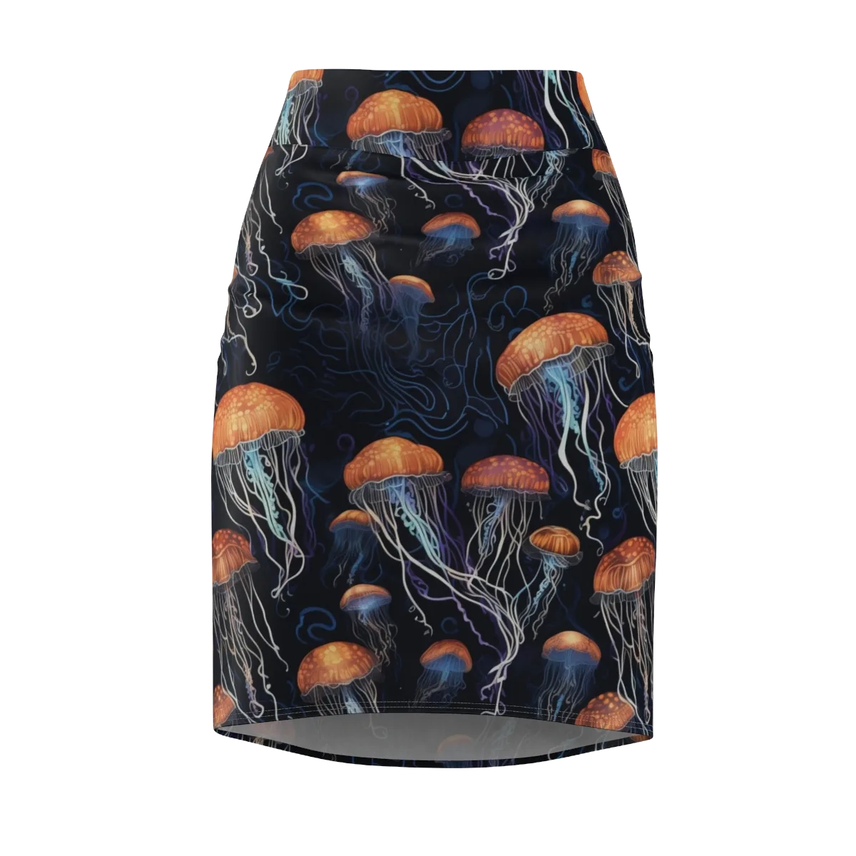 Abyssal Lanterns on Pencil Skirt — Front