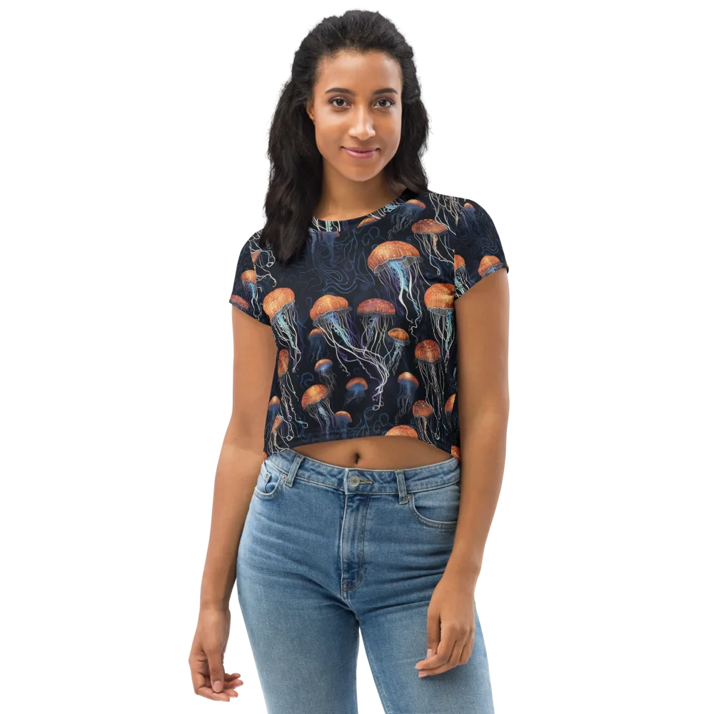 Abyssal Lanterns on Crop Tee — Front