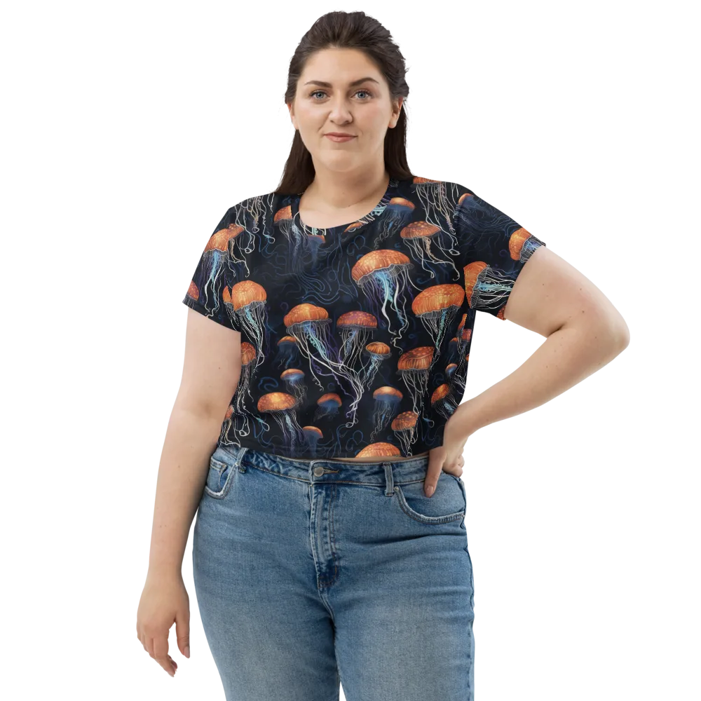Abyssal Lanterns on Crop Tee — Front