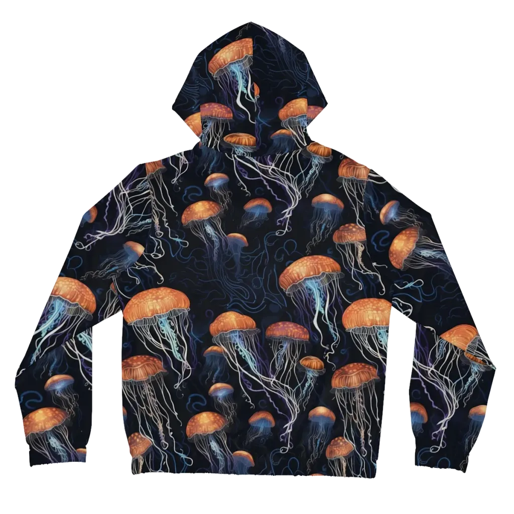 Abyssal Lanterns on Women's Full-Zip Hoodie — Back