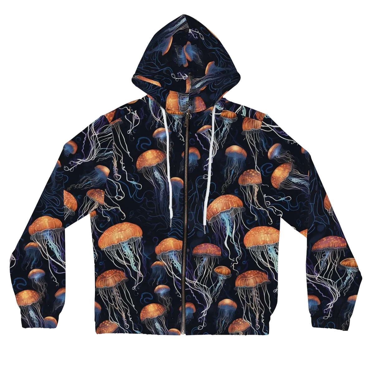 Abyssal Lanterns on Women's Full-Zip Hoodie — Front