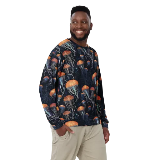 Abyssal Lanterns on a Sweatshirt