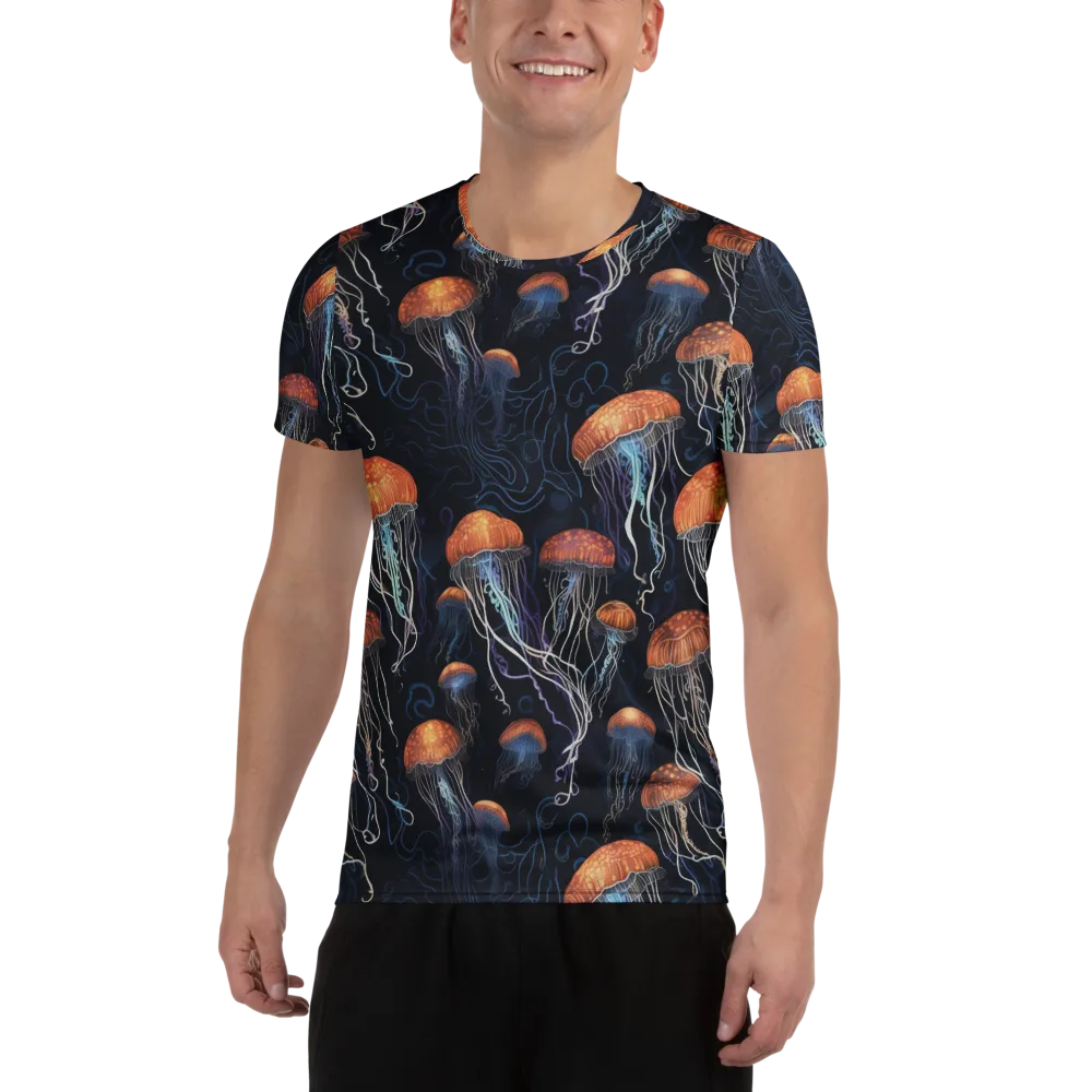 Abyssal Lanterns on Men's Athletic T-Shirt — Front