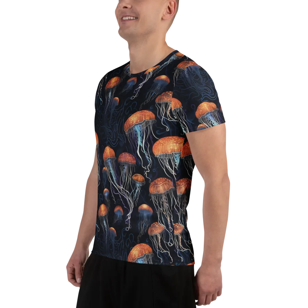 Abyssal Lanterns on Men's Athletic T-Shirt — Left