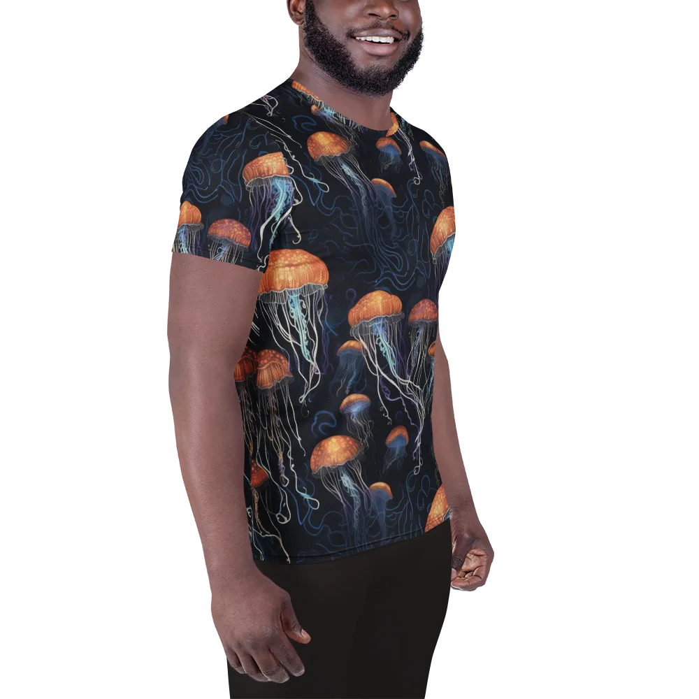 Abyssal Lanterns on Men's Athletic T-Shirt — Right