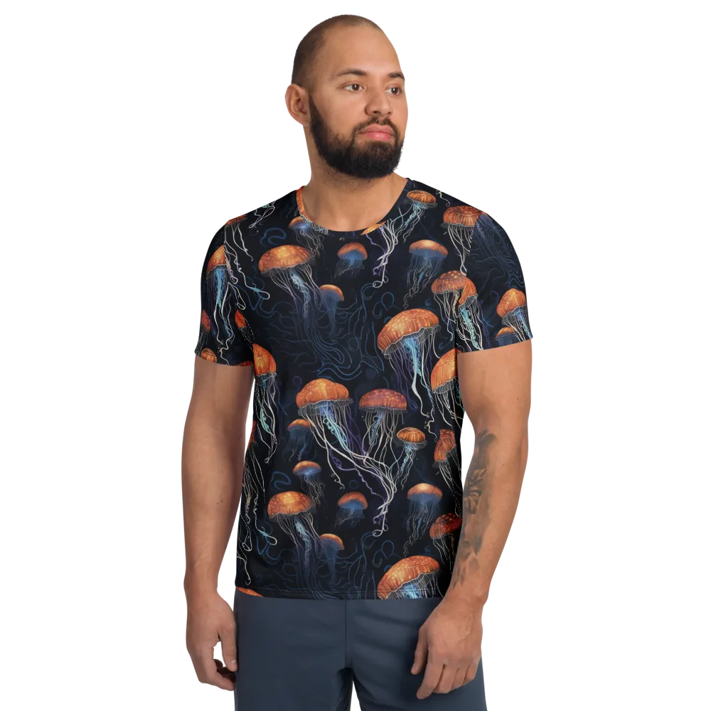 Abyssal Lanterns on Men's Athletic T-Shirt — Front