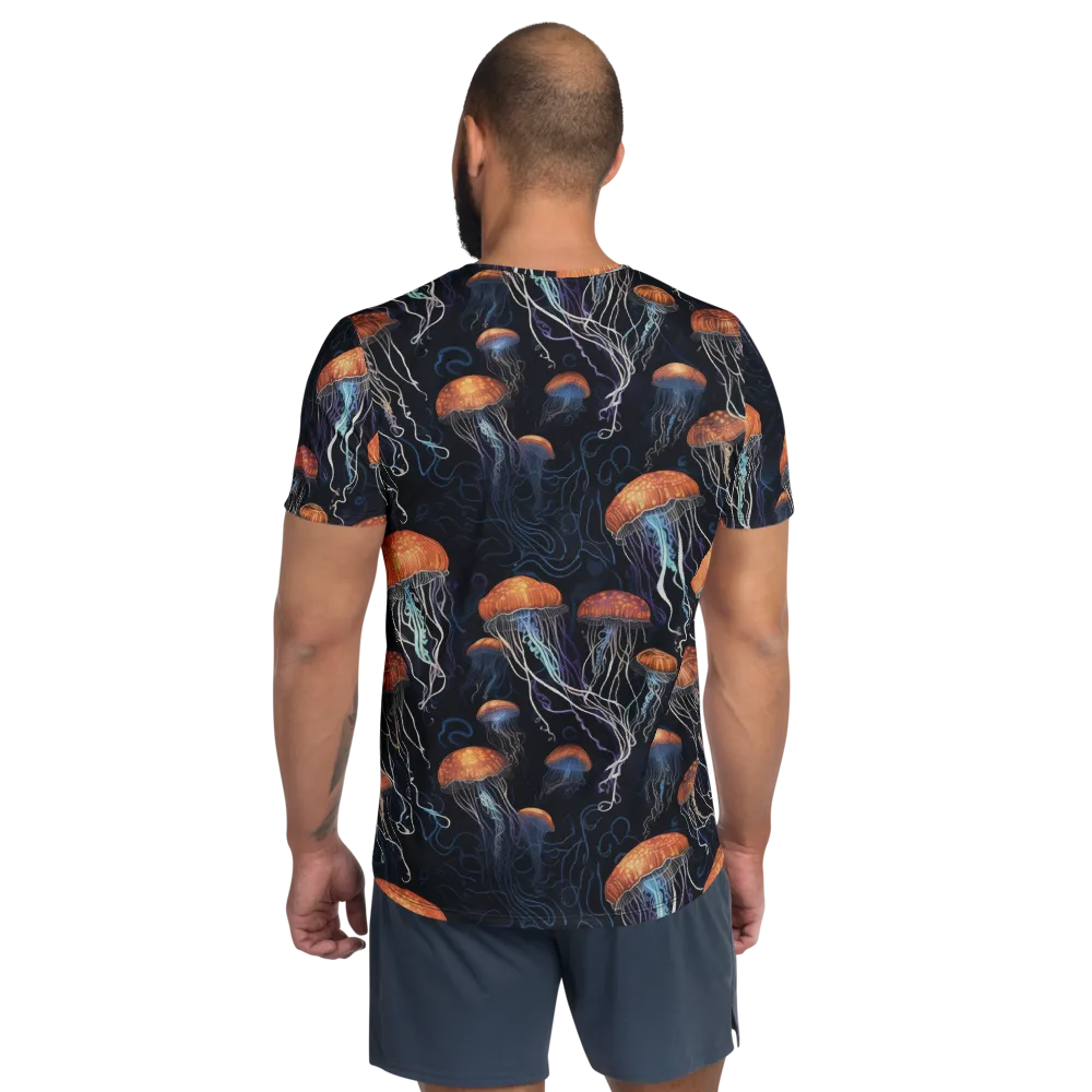 Abyssal Lanterns on Men's Athletic T-Shirt — Back