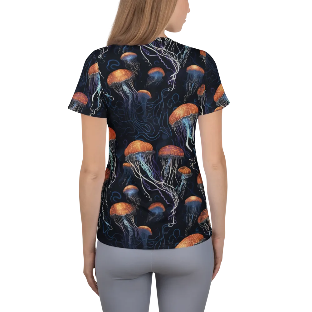 Abyssal Lanterns on Women's Athletic T-Shirt — Back