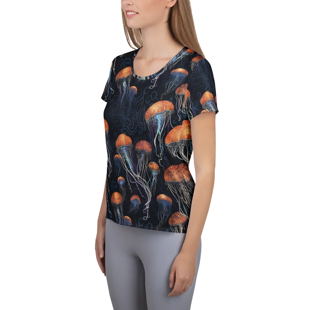 Abyssal Lanterns on Women's Athletic T-Shirt — Left