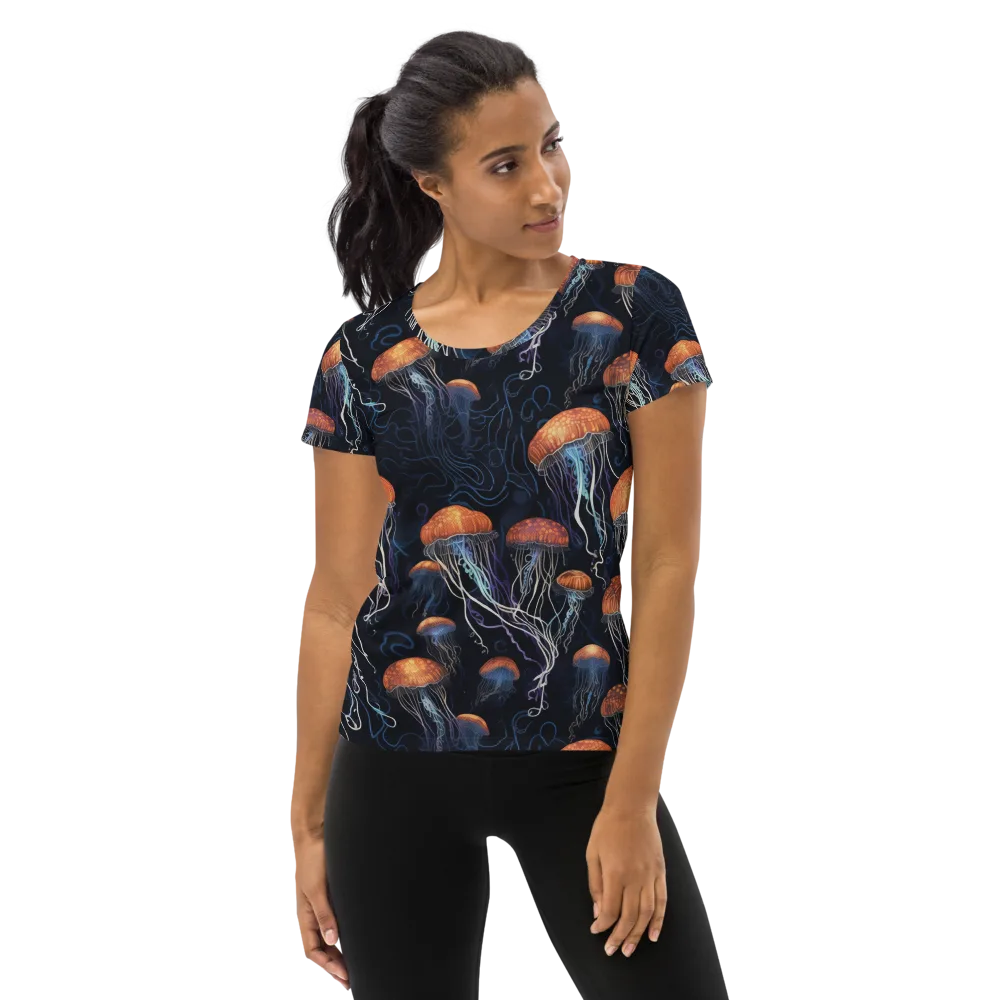 Abyssal Lanterns on Women's Athletic T-Shirt — Front