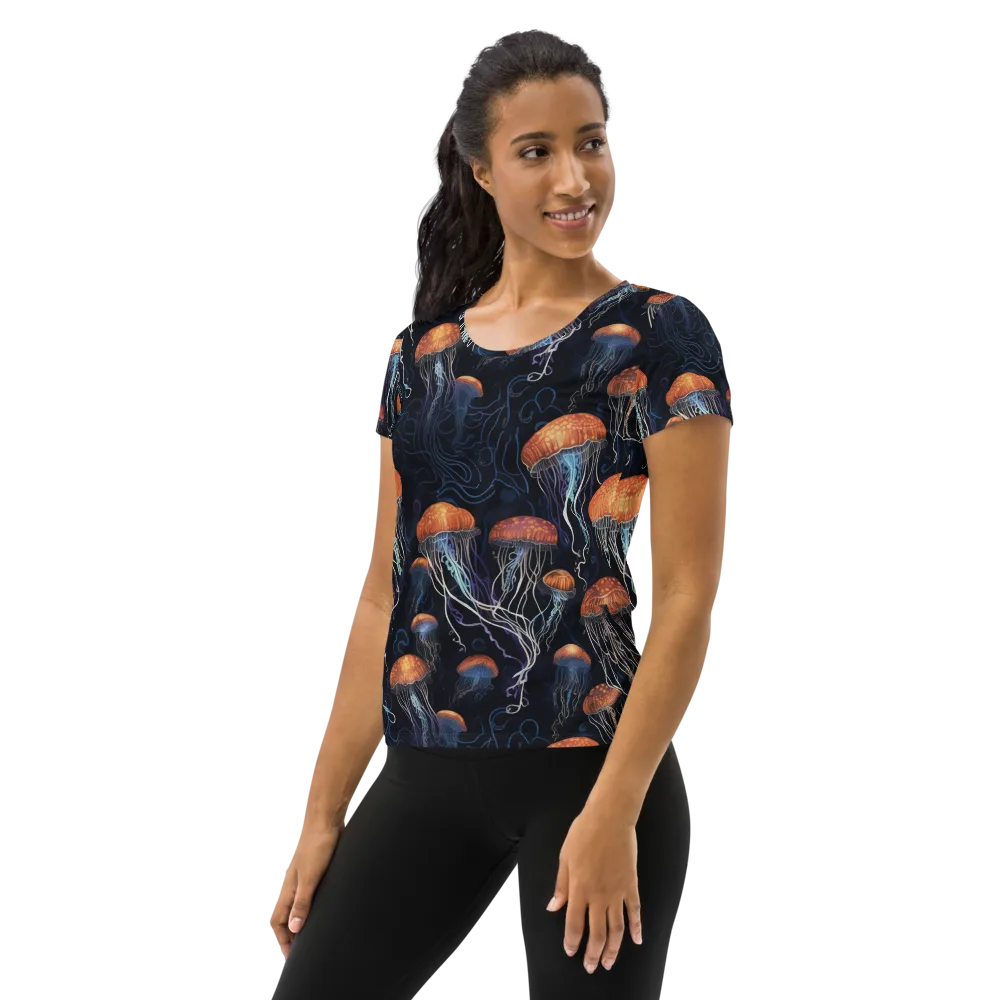 Abyssal Lanterns on Women's Athletic T-Shirt — Left
