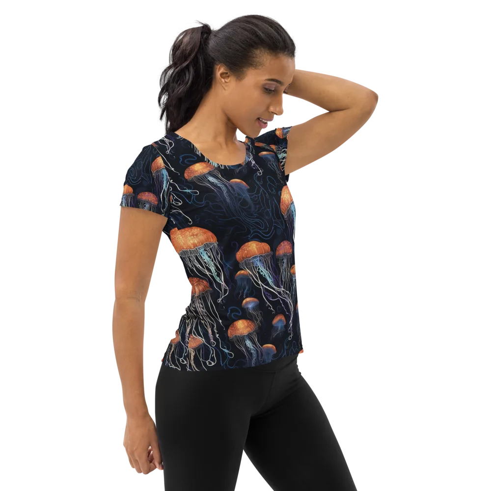 Abyssal Lanterns on Women's Athletic T-Shirt — Right