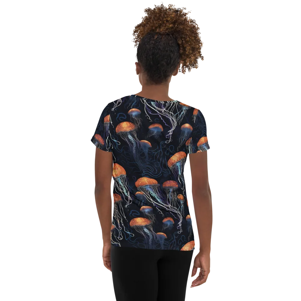 Abyssal Lanterns on Women's Athletic T-Shirt — Back