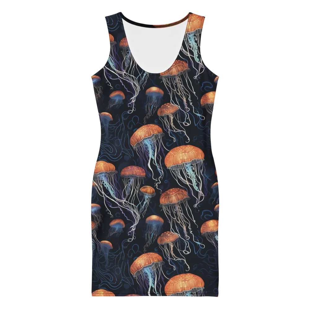 Abyssal Lanterns on Bodycon Dress — Front