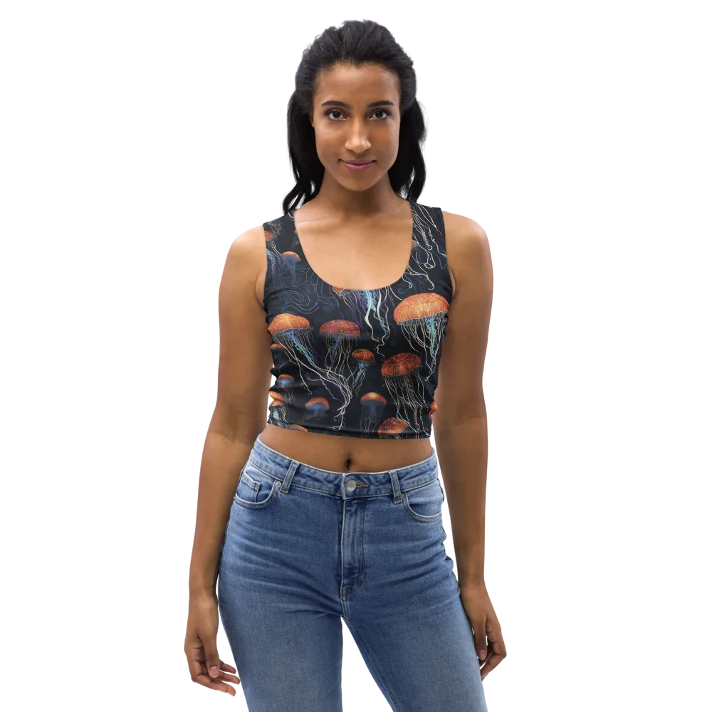 Abyssal Lanterns on Crop Top — Front