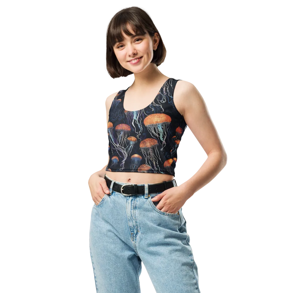 Abyssal Lanterns on Crop Top — Front