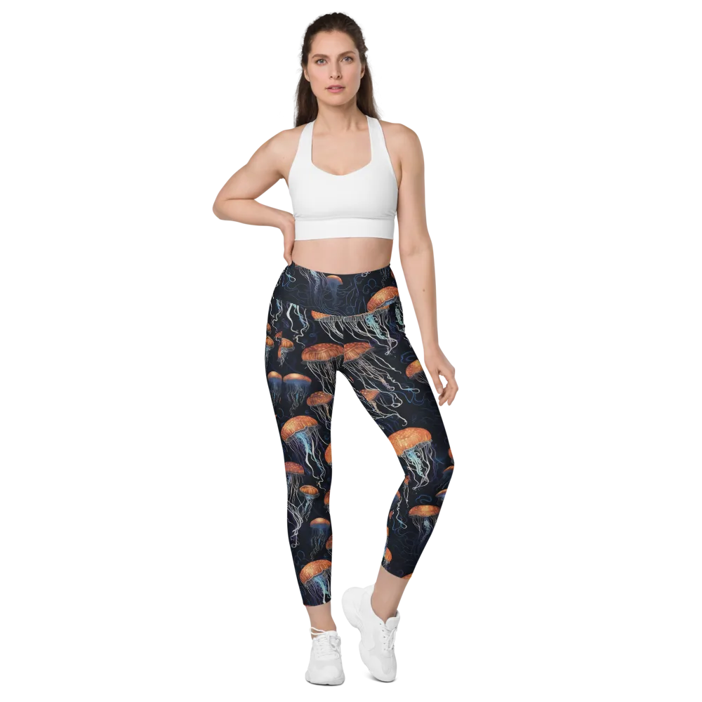 Abyssal Lanterns on Leggings with Pockets — Front