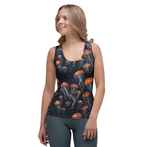 Abyssal Lanterns on a Women's Tank Top