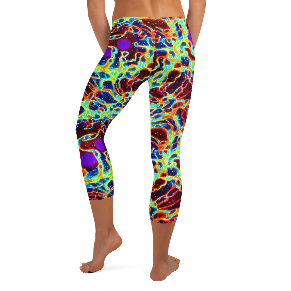 Supernova Tangle on Capri Leggings — Back