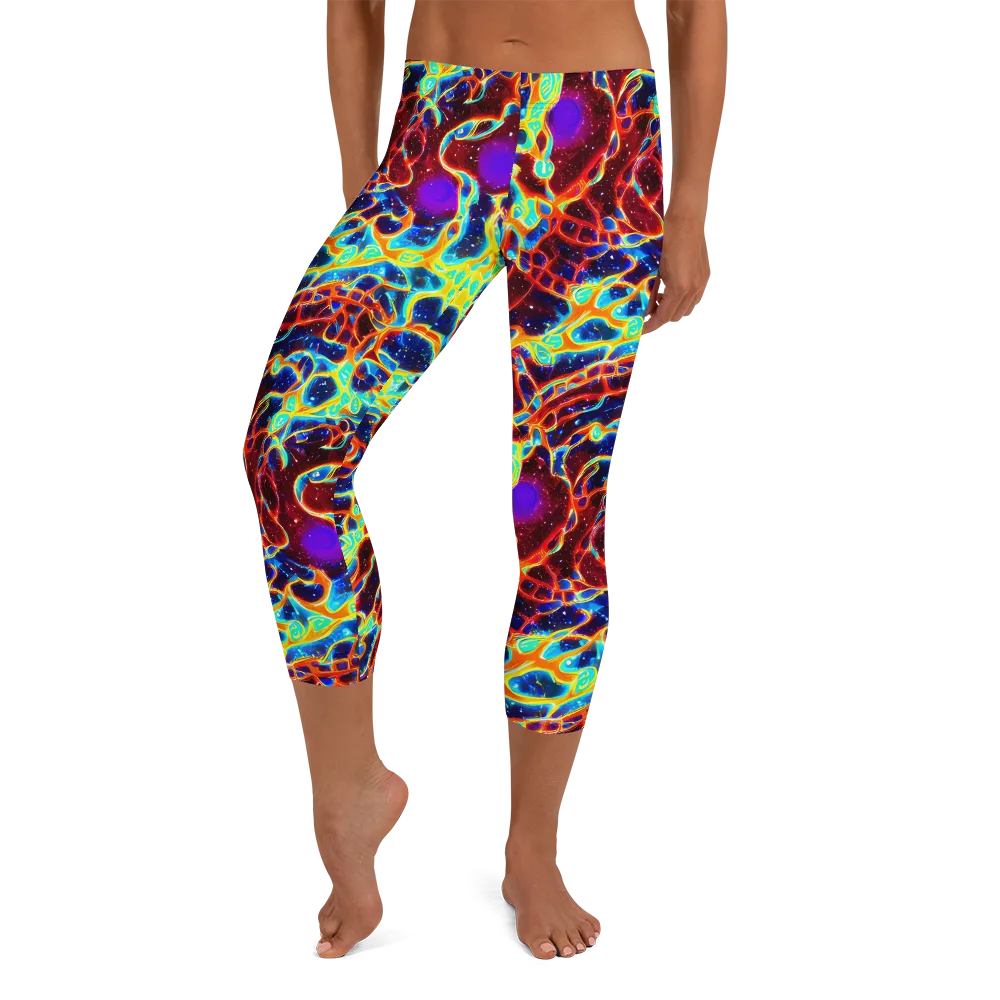 Supernova Tangle on Capri Leggings — Front