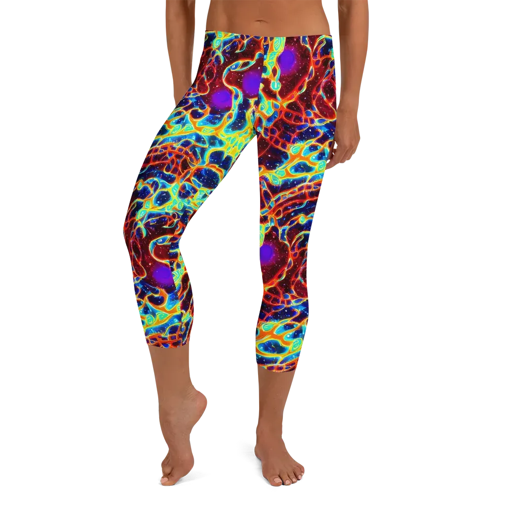 Supernova Tangle on Capri Leggings — Front
