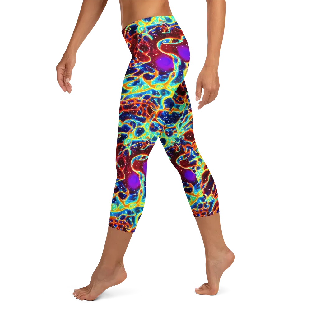 Supernova Tangle on Capri Leggings — Left