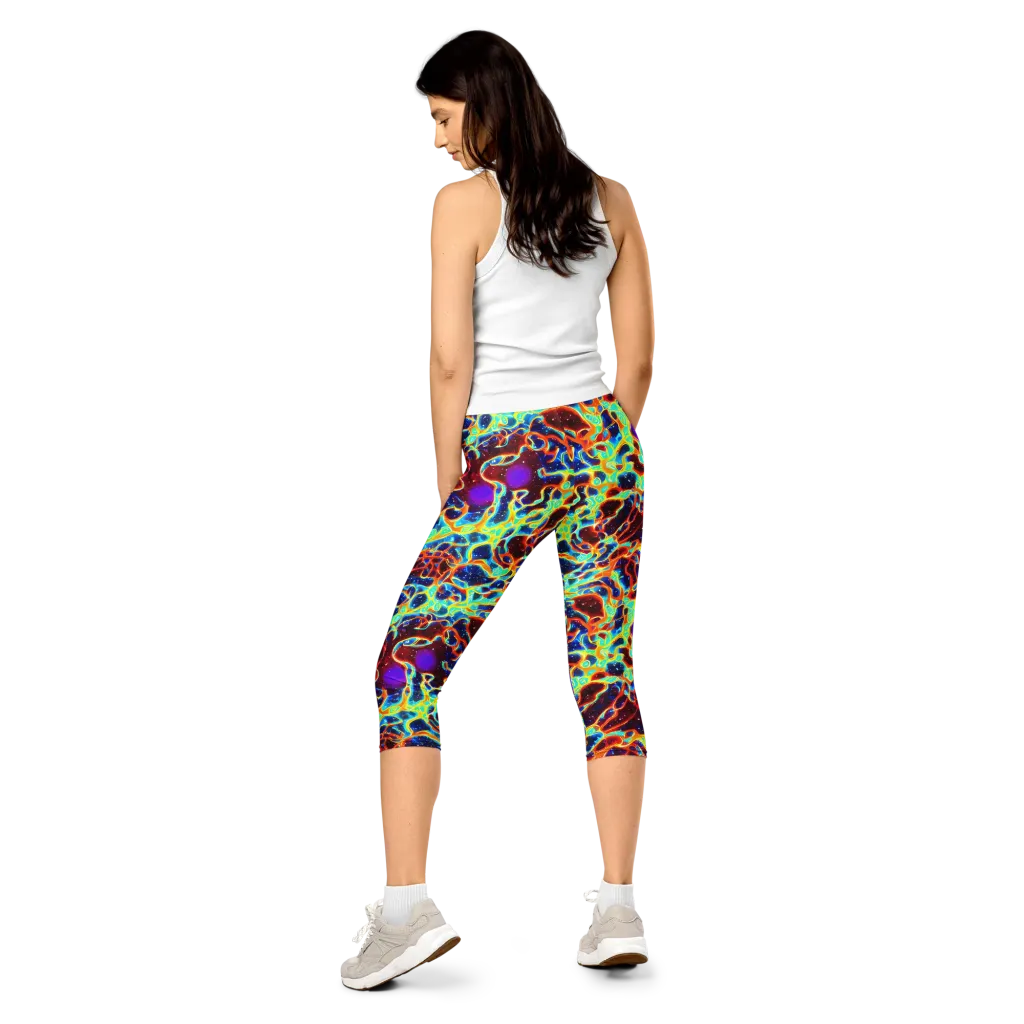 Supernova Tangle on Capri Leggings — Back