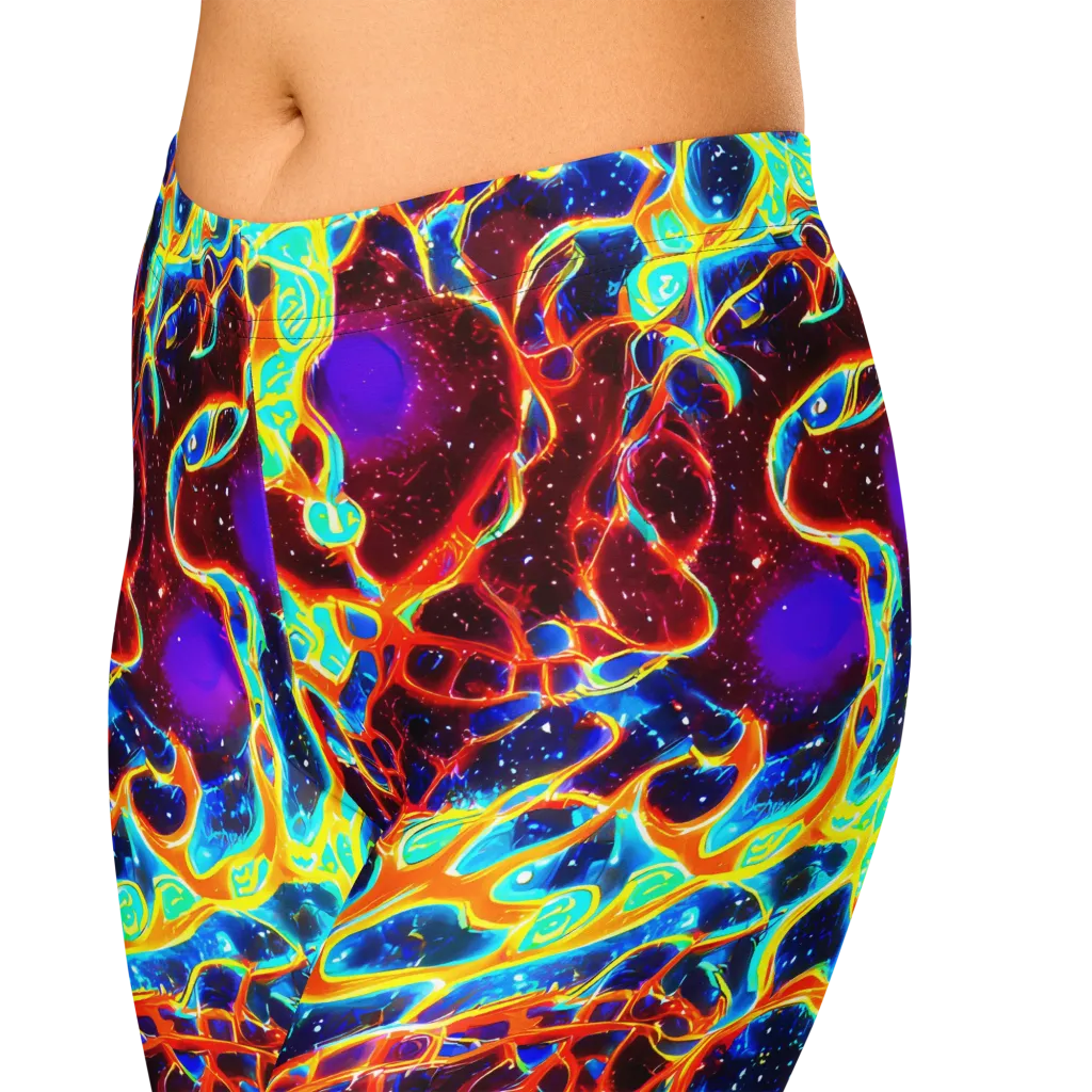Supernova Tangle on Capri Leggings — Zoomed-in