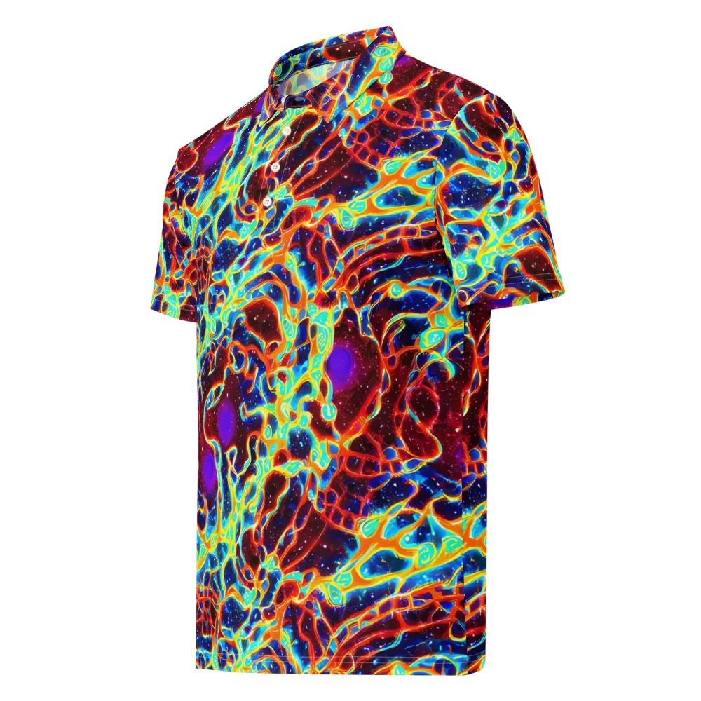 Supernova Tangle on Men's Slim Fit Polo Shirt — Left Front