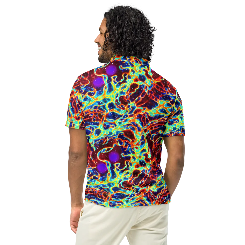 Supernova Tangle on Men's Slim Fit Polo Shirt — Back