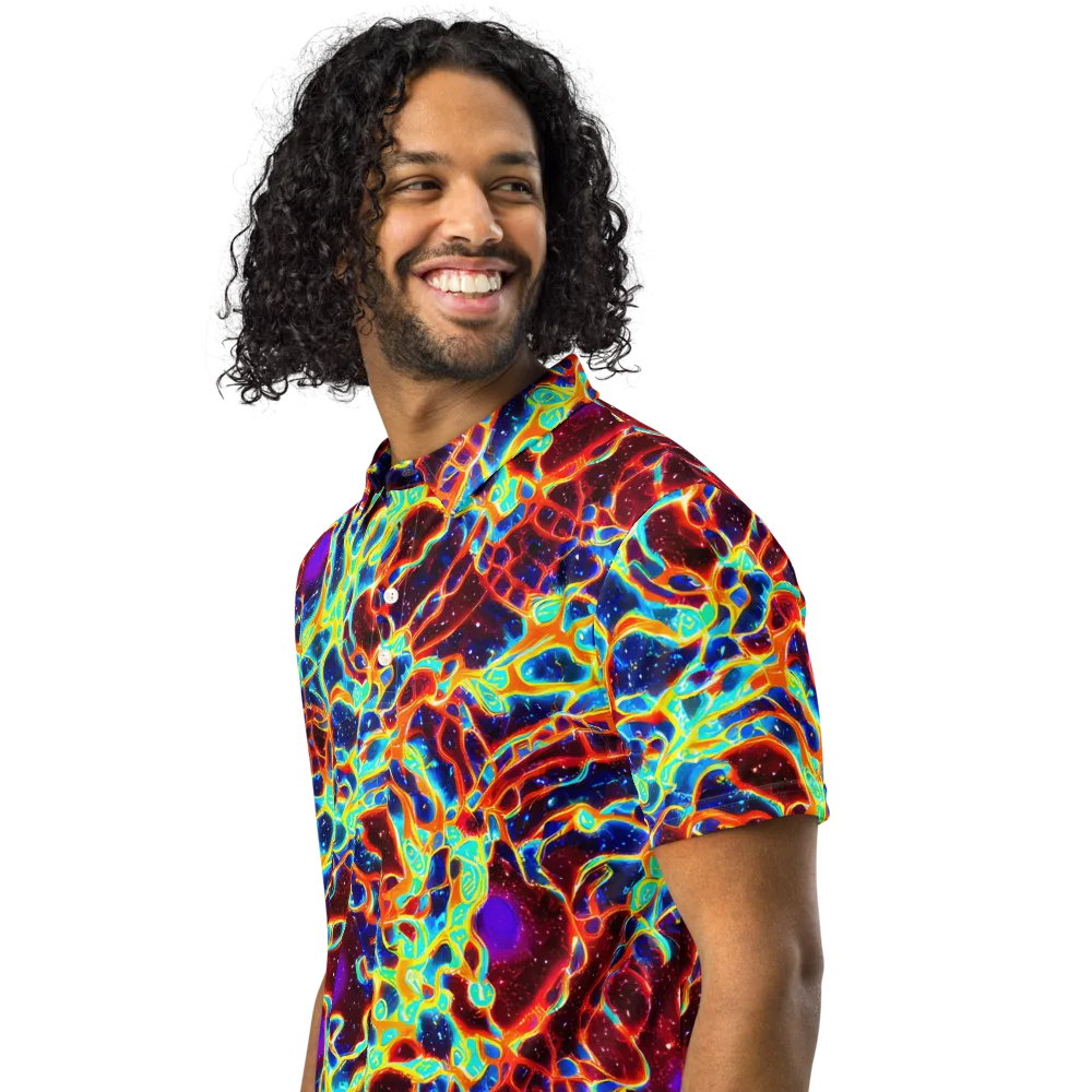 Supernova Tangle on Men's Slim Fit Polo Shirt — Left Front