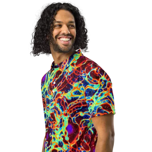 Supernova Tangle on a Men's Slim Fit Polo Shirt