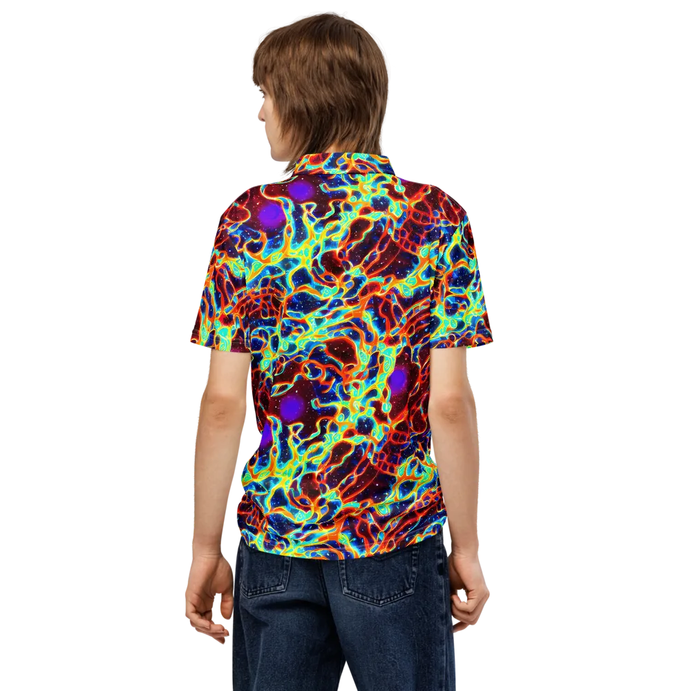 Supernova Tangle on Men's Slim Fit Polo Shirt — Back
