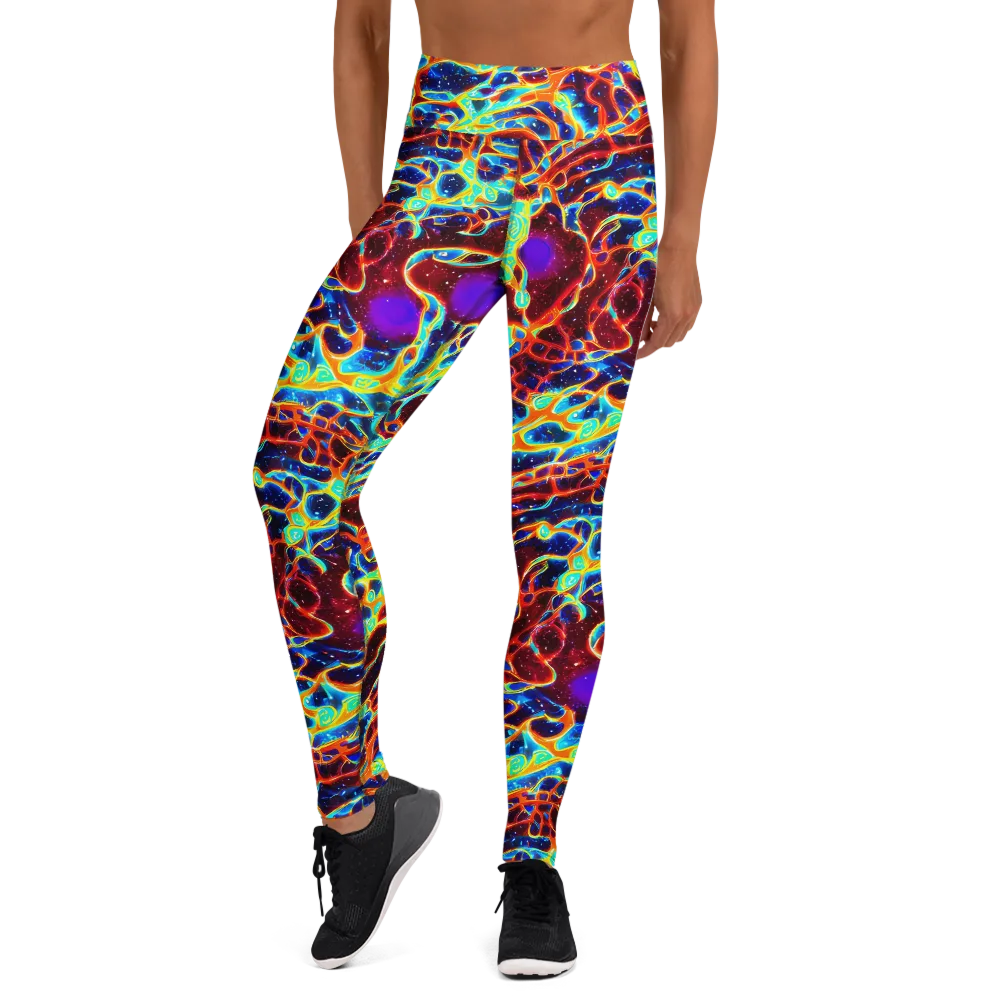 Supernova Tangle on Yoga Leggings — Front