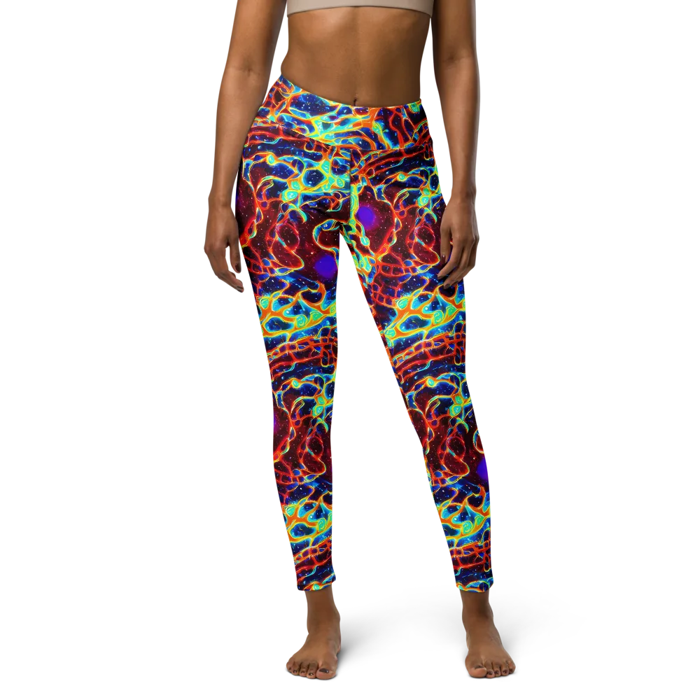 Supernova Tangle on Yoga Leggings — Front