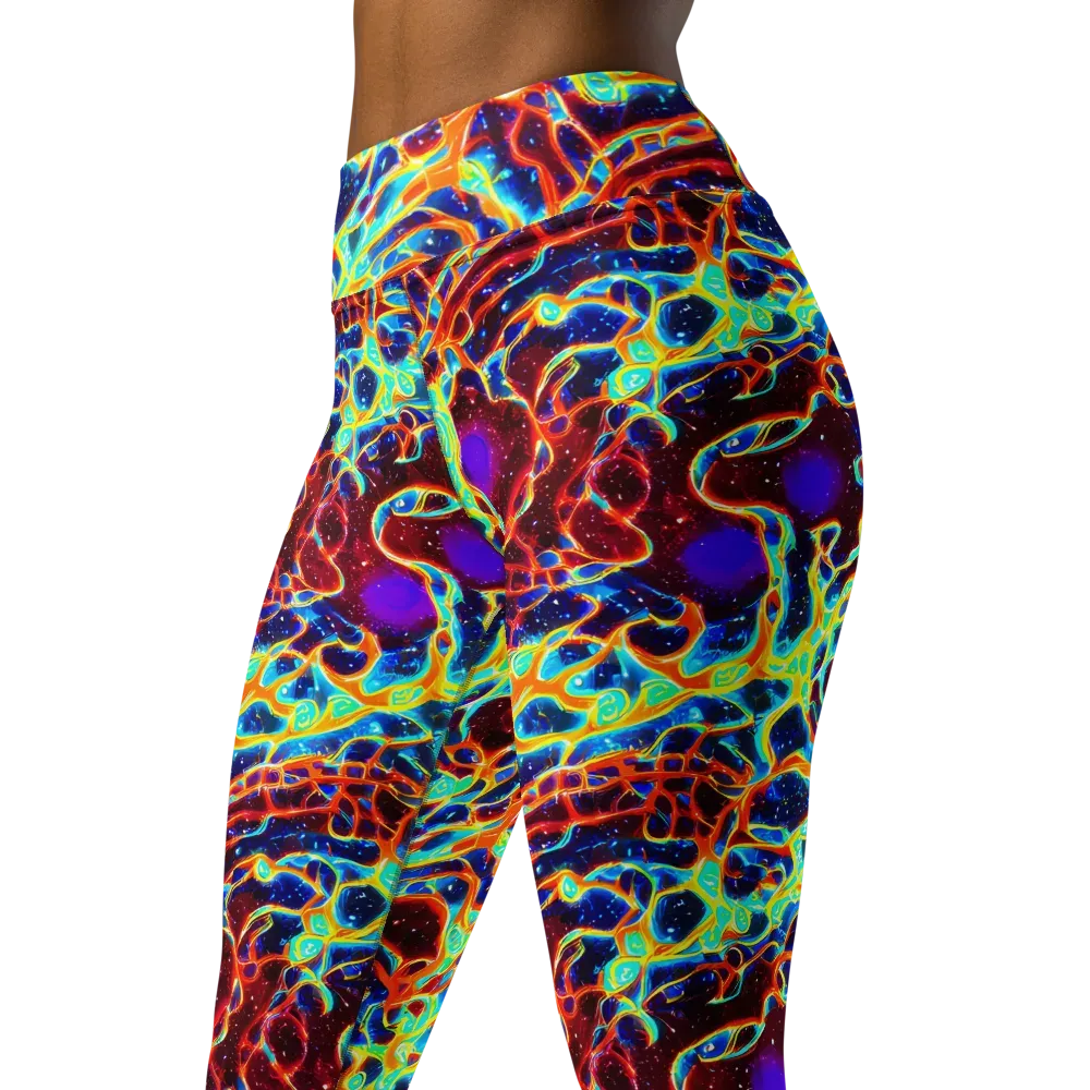 Supernova Tangle on Yoga Leggings — Left Front
