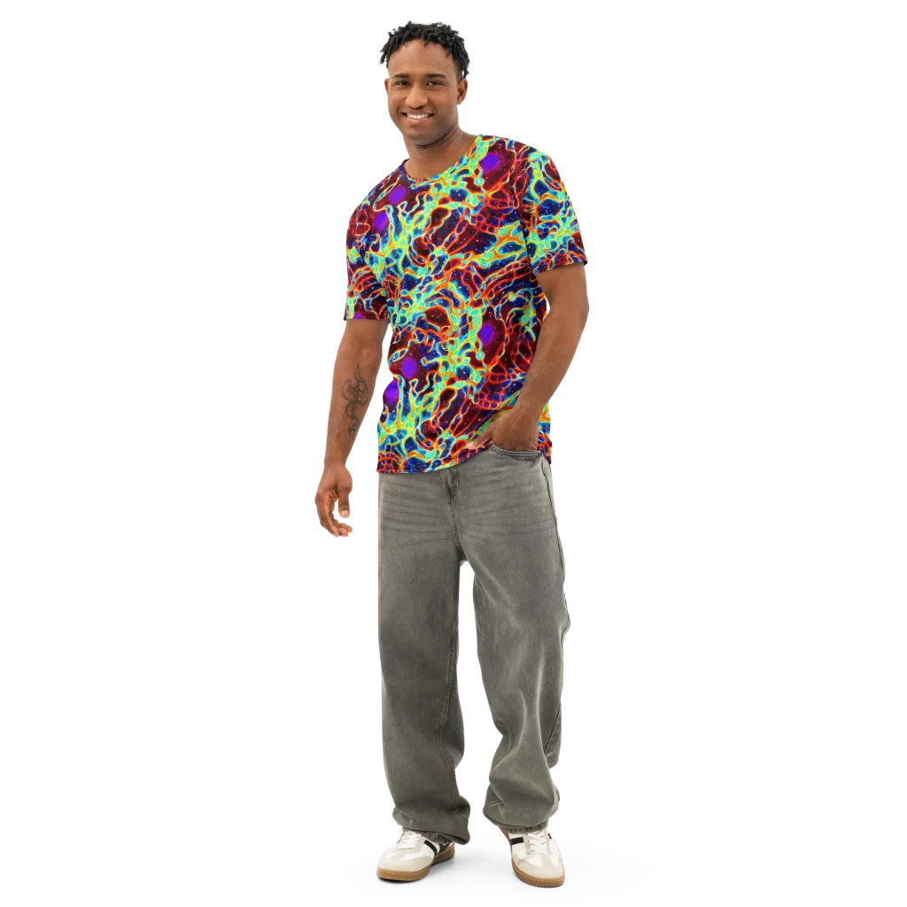Supernova Tangle on Men's Cotton Crew Neck T-Shirt — Front