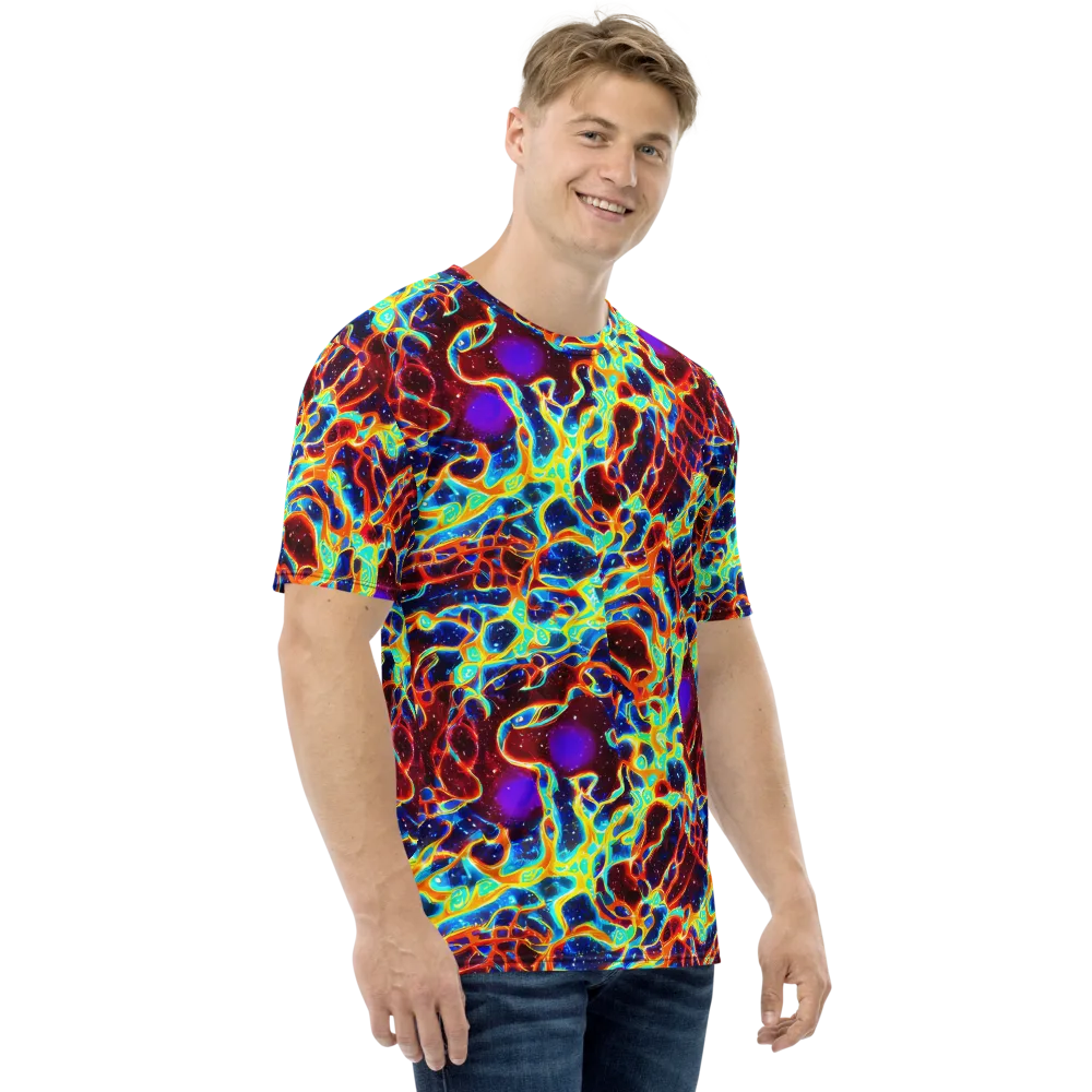 Supernova Tangle on Men's Crew Neck T-Shirt — Right