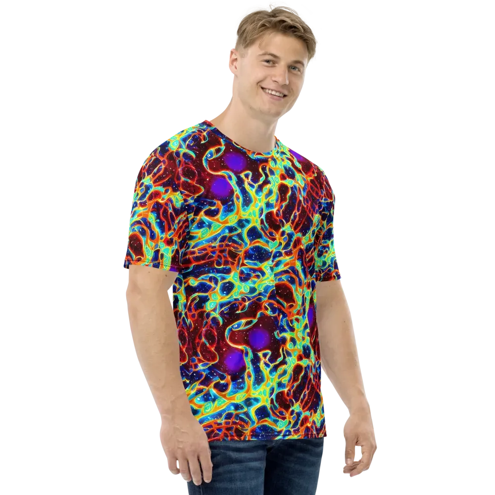 Supernova Tangle on Men's Crew Neck T-Shirt — Right