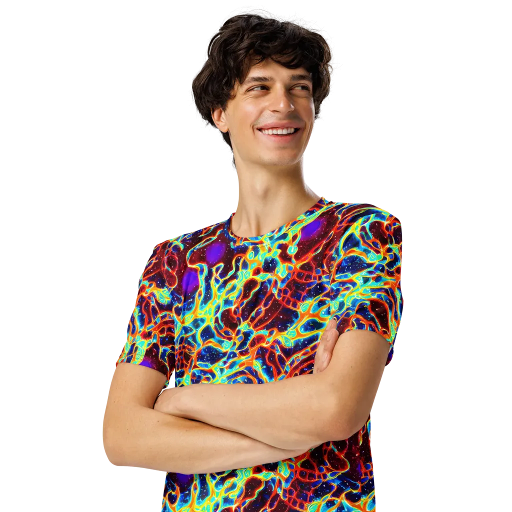 Supernova Tangle on Men's Crew Neck T-Shirt — Left Front