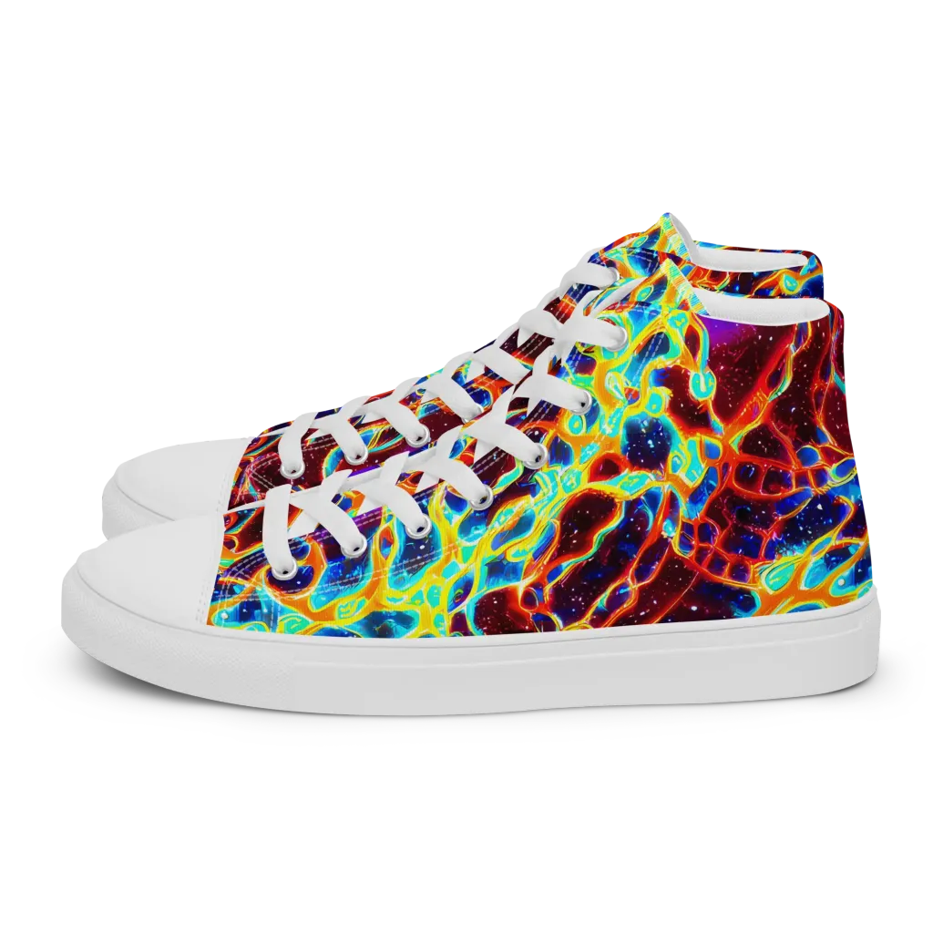 Supernova Tangle on Men's High Top Canvas Shoes — Left