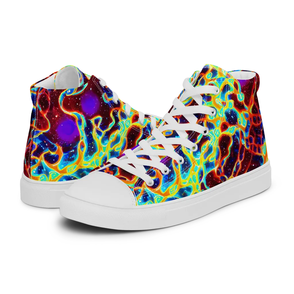 Supernova Tangle on Men's High Top Canvas Shoes — Left