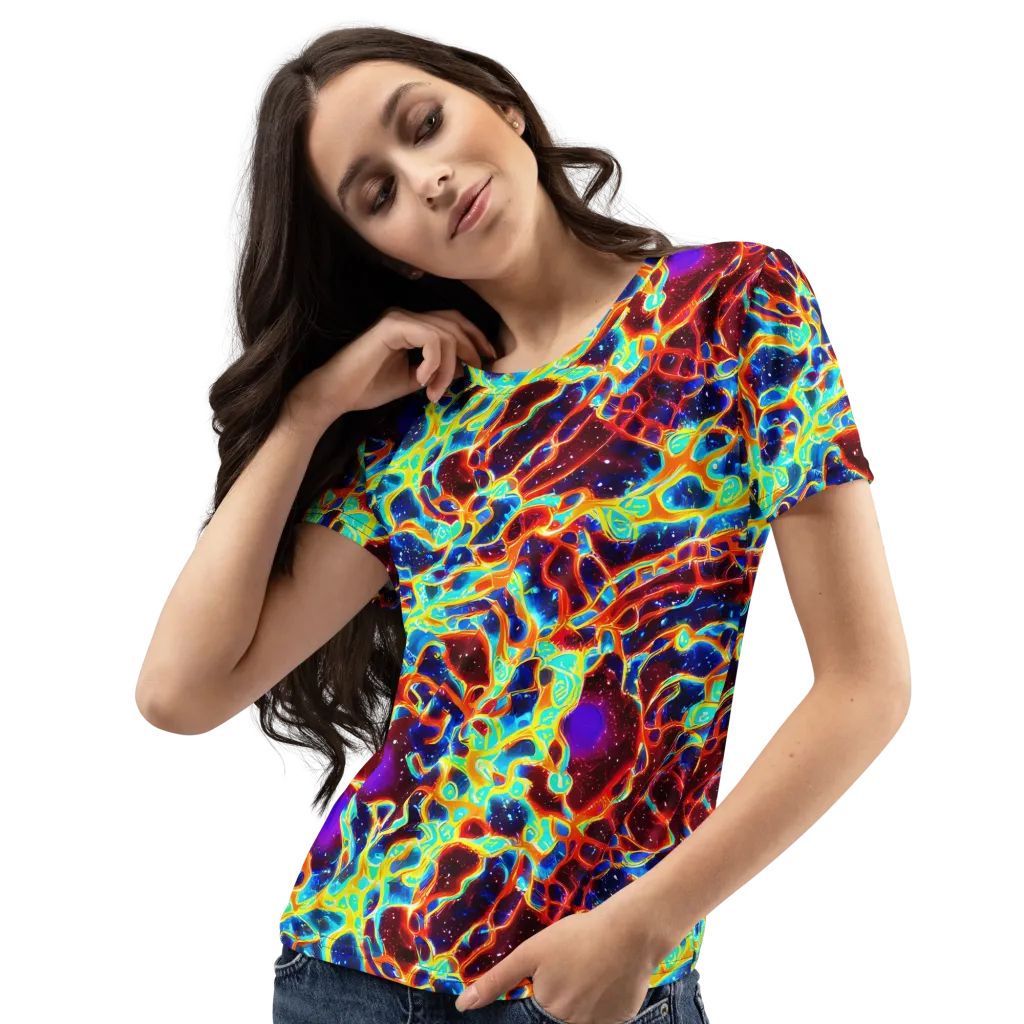 Supernova Tangle on Women's Crew Neck T-Shirt — Left Front