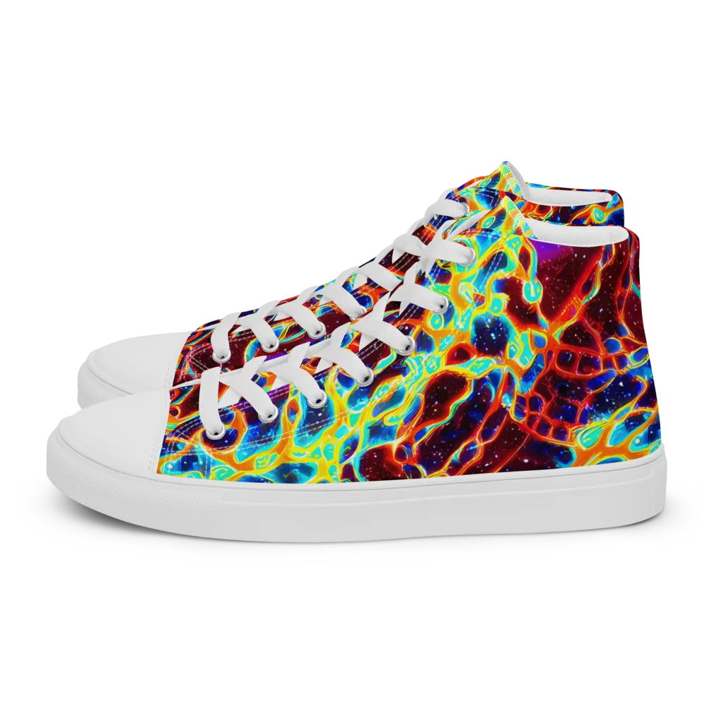 Supernova Tangle on Women's High Top Canvas Shoes — Left
