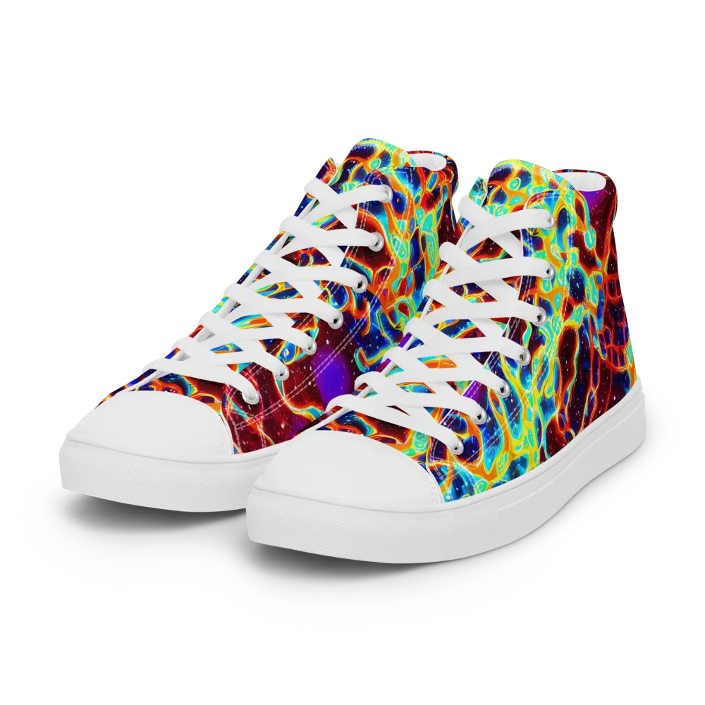 Supernova Tangle on Women's High Top Canvas Shoes — Left Front