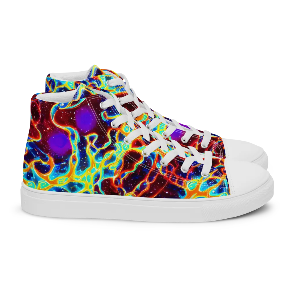 Supernova Tangle on Women's High Top Canvas Shoes — Right
