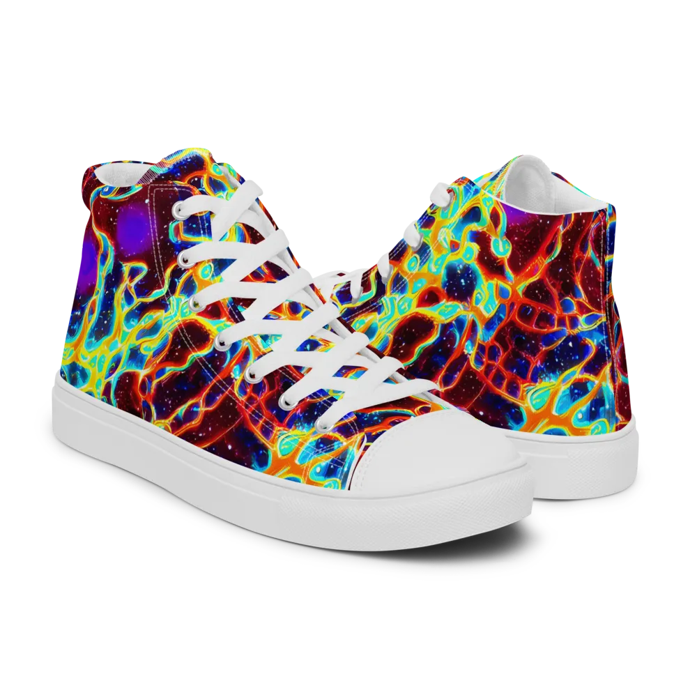 Supernova Tangle on Women's High Top Canvas Shoes — Right