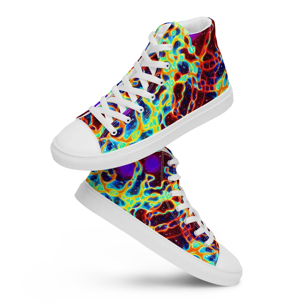 Supernova Tangle on Women's High Top Canvas Shoes — Front