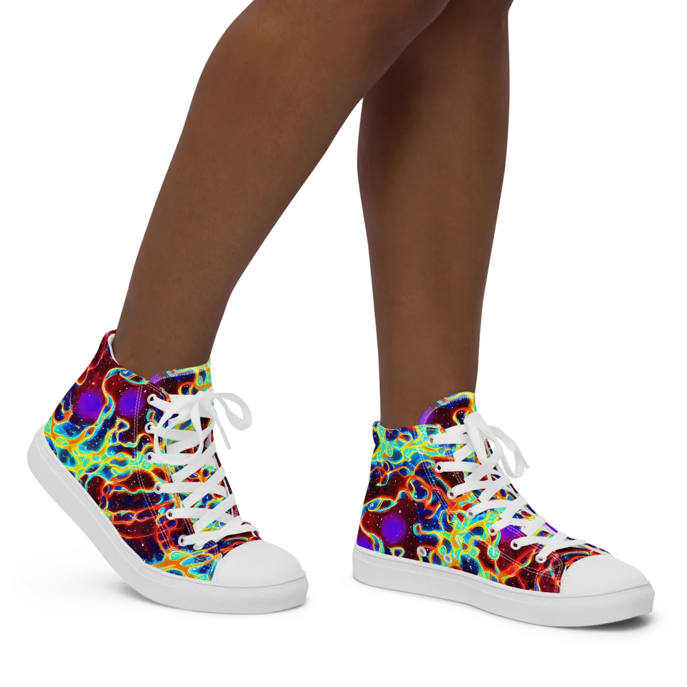 Supernova Tangle on Women's High Top Canvas Shoes — Right