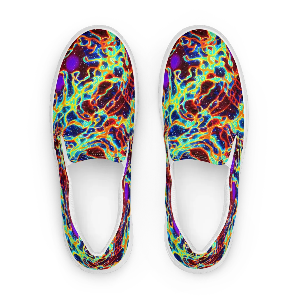 Supernova Tangle on Men's Slip-On Canvas Shoes — Front